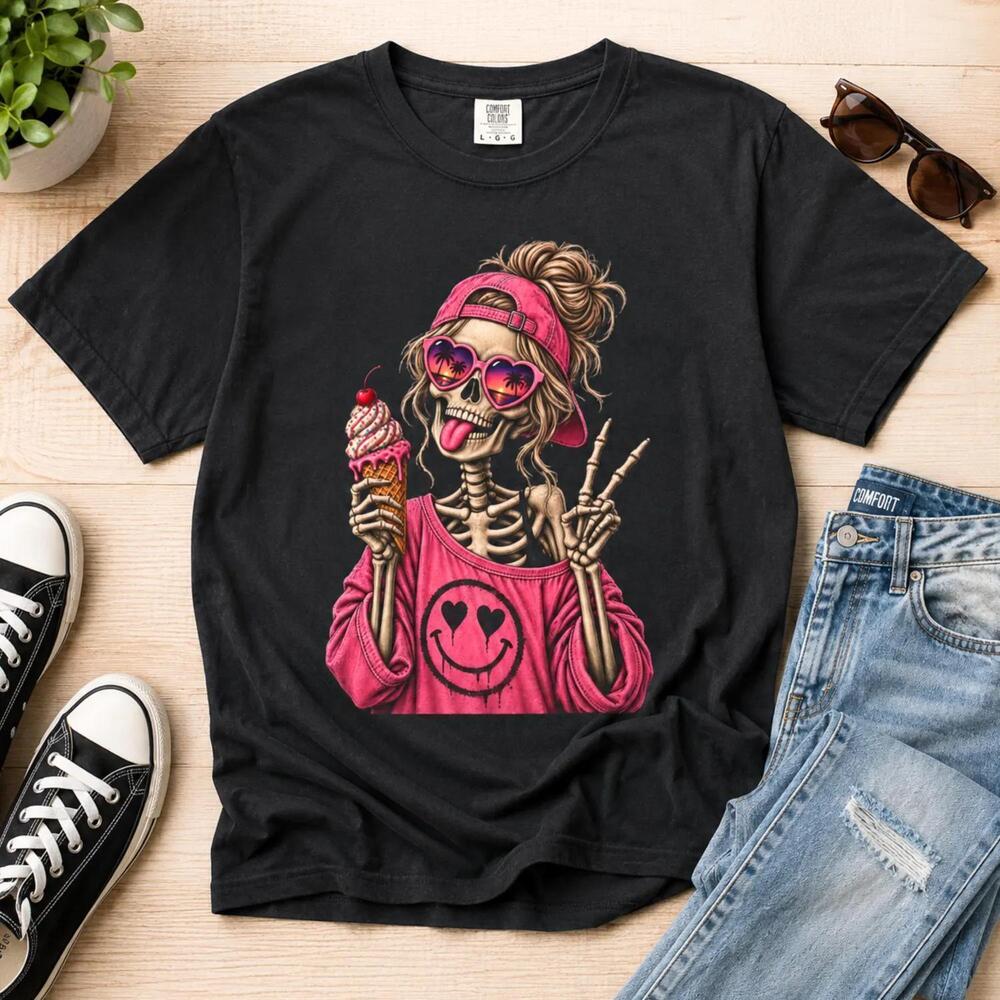 Skeleton Graphic Tee, WomenS Skeleton Shirt